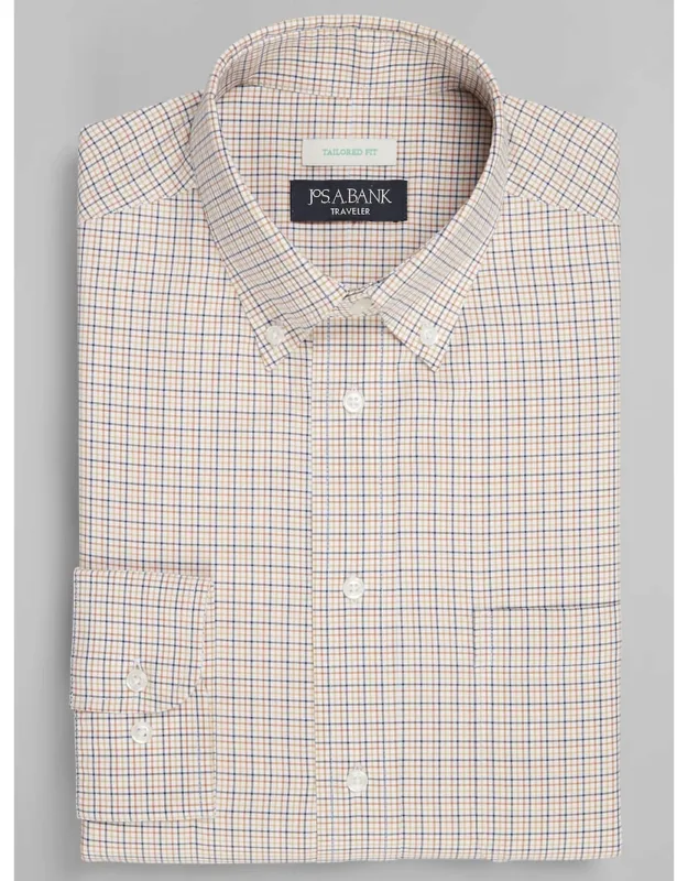 Traveler Collection Tailored Fit Button-down Collar Check Dress Shirt