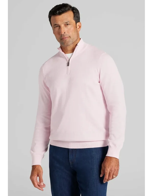 Tailored Fit Pima Cotton 1/4 Zip Sweater