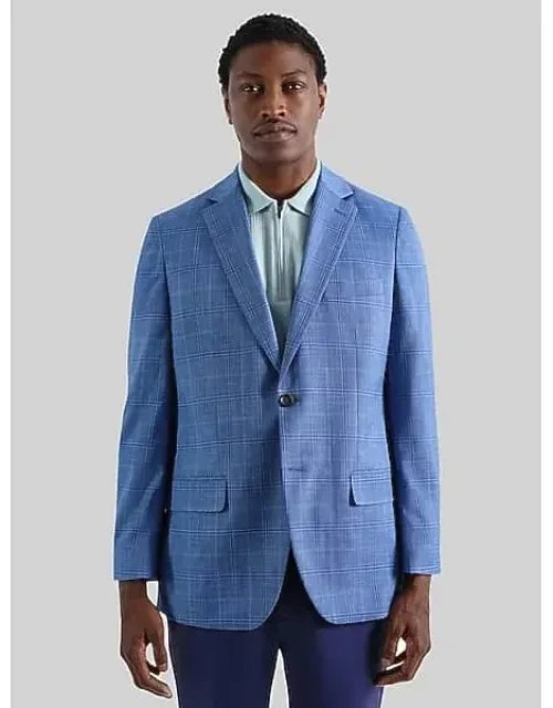 Tailored Fit Windowpane Plaid Sport Coat