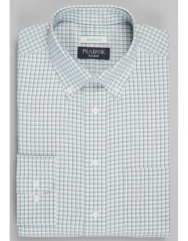 Traveler Collection Tailored Fit Button-down Collar Check Dress Shirt