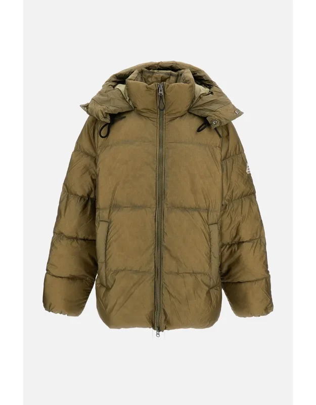 Hooded Shift Ripstop Down Jacket