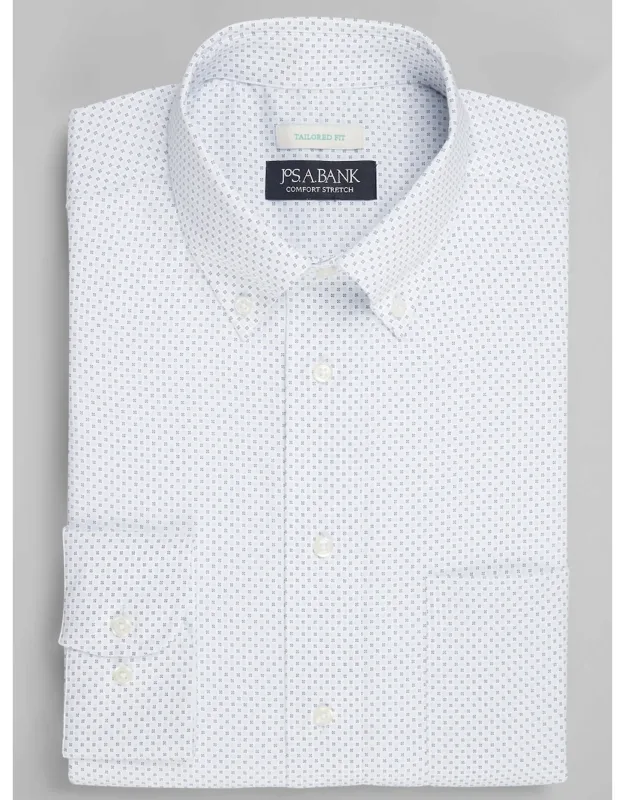 Tailored Fit Button-down Collar Check Dress Shirt