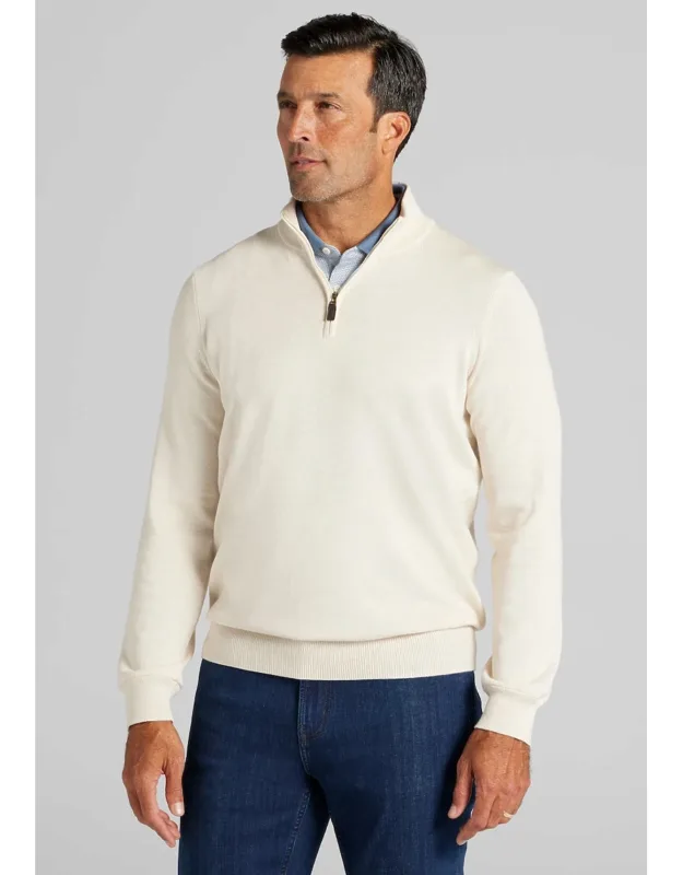 Tailored Fit Pima Cotton 1/4 Zip Sweater