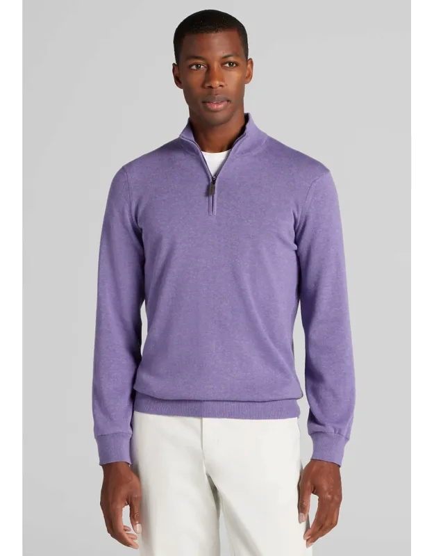 Tailored Fit Pima Cotton 1/4 Zip Sweater