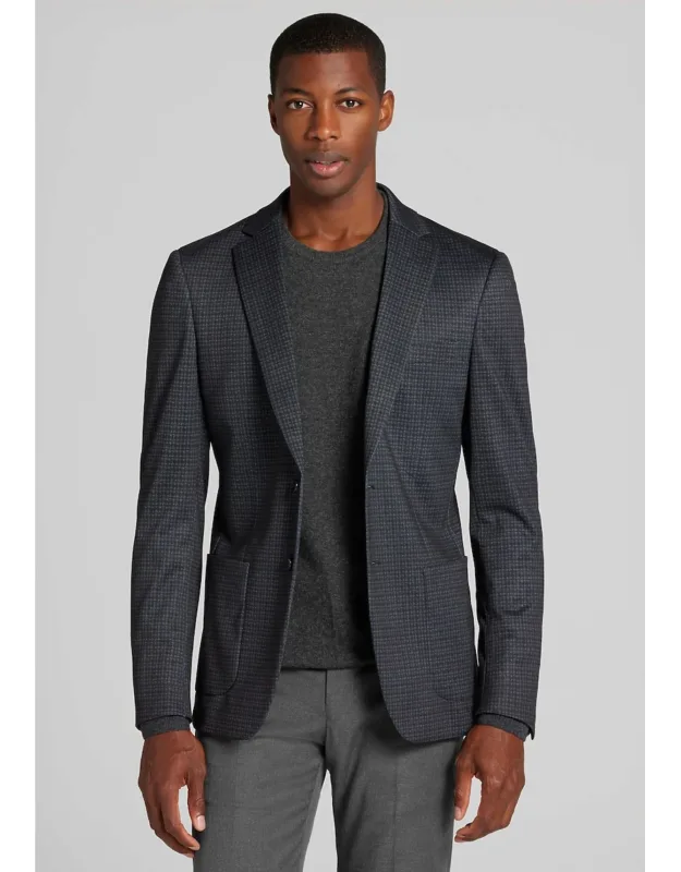 Comfort Stretch Slim Fit Check Knit Sportcoat