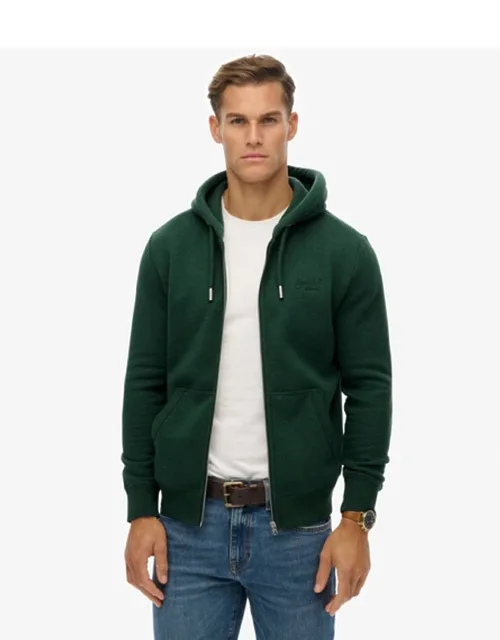 Vintage Logo Embroidered Zip Hoodie