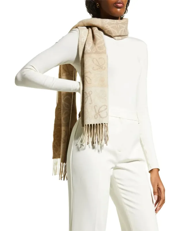 Anagram Logo Cashmere-blend Scarf