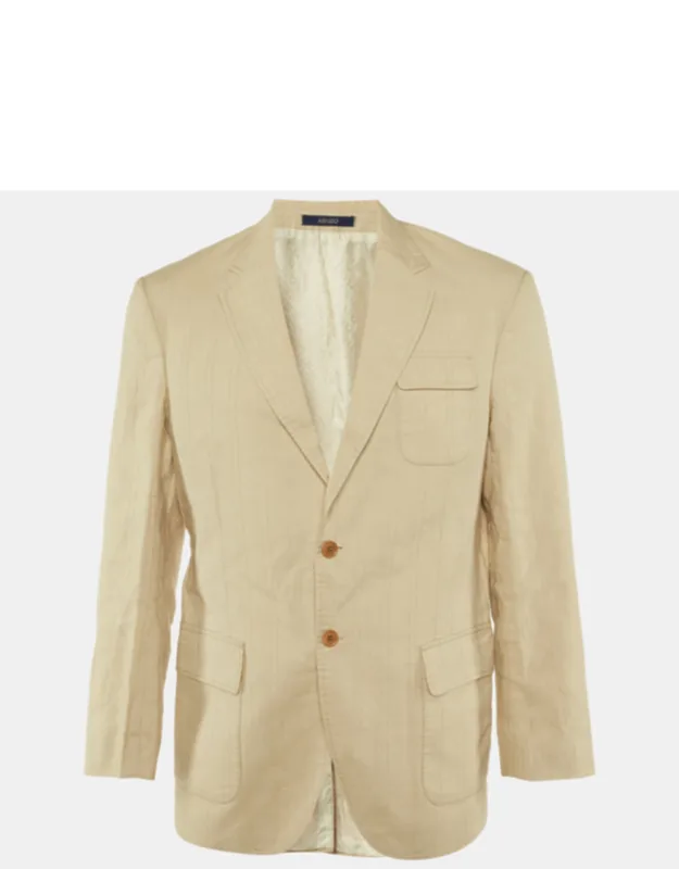 Cotton & Linen Blend Single Breasted Blazer