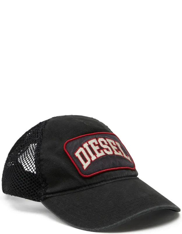 Baseball Cap With Fishnet Mesh