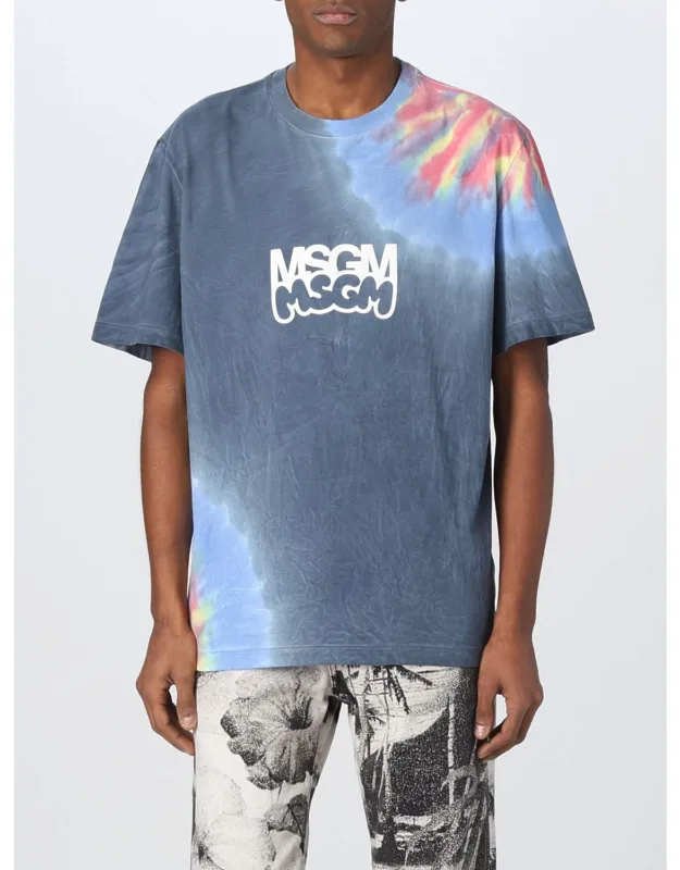 T-shirt With Logo And Tie Dye Print