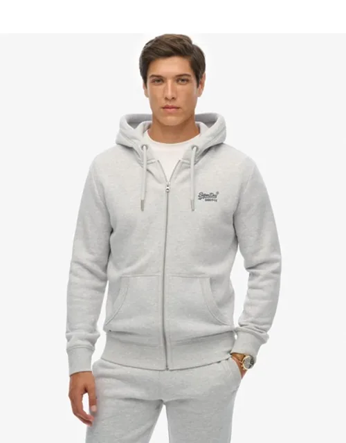 Vintage Logo Embroidered Zip Hoodie