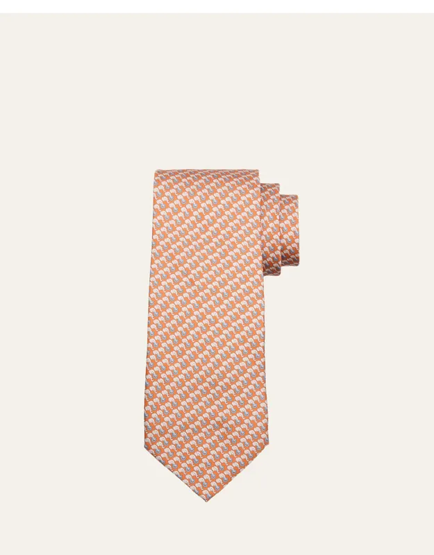 Micro-elephant And Gancio Print Tie