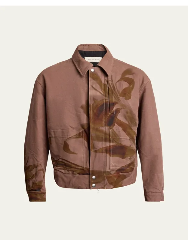 Cotton Floral Full-zip Blouson Jacket