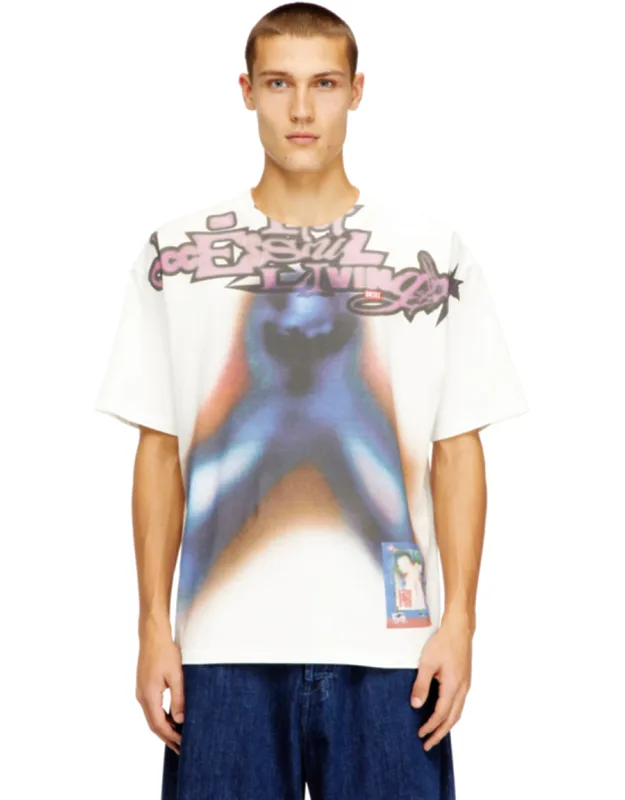 Relaxed Cotton T-shirt With Digital Print
