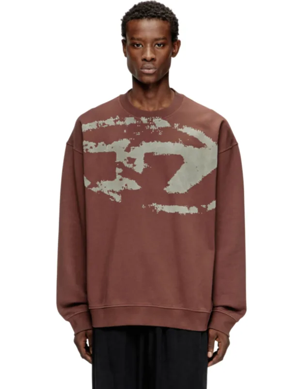 Cotton Sweatshirt With Flocked Oval D