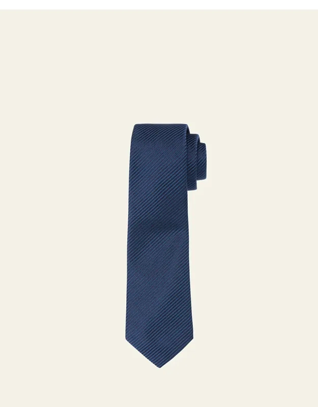 Tonal Pinstripe Silk And Cotton Tie
