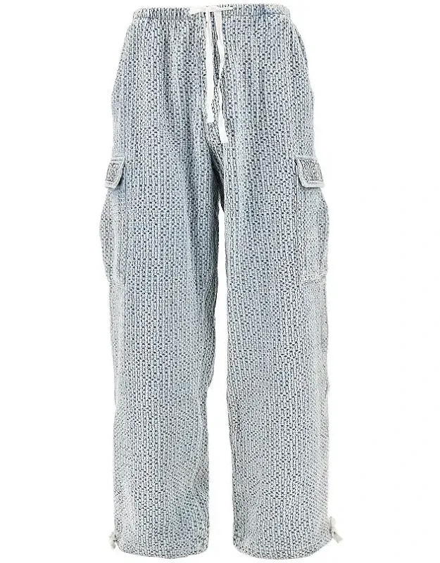 Woven Chambray Cargo Pants