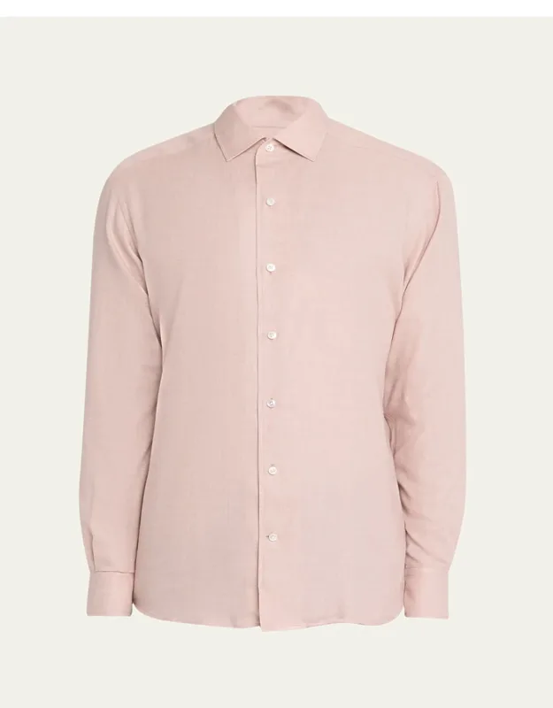 Cotton And Cashmere Melange Sport Shirt