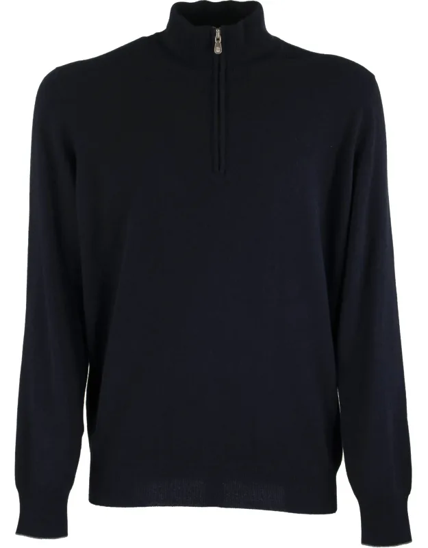 Cashmere Turtleneck Sweater With Zipper