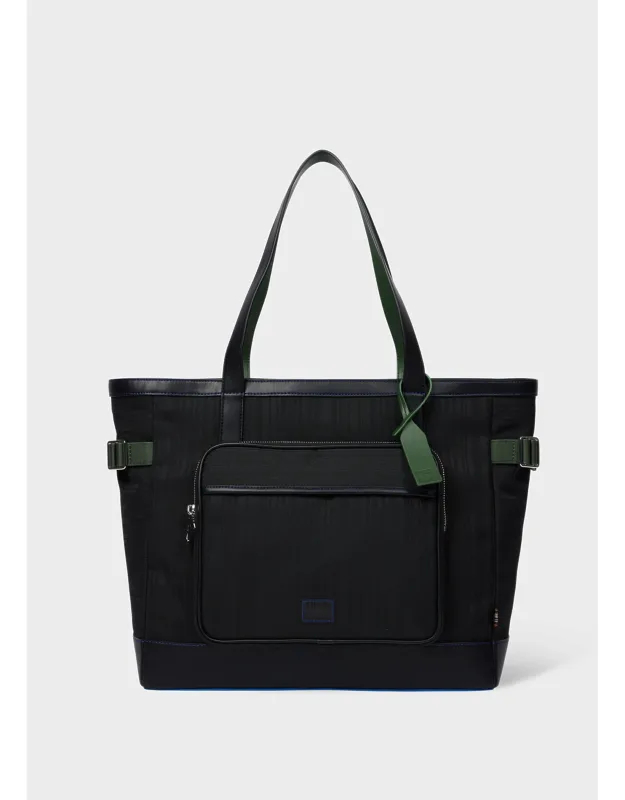 Black Shadow Stripe Tote Bag