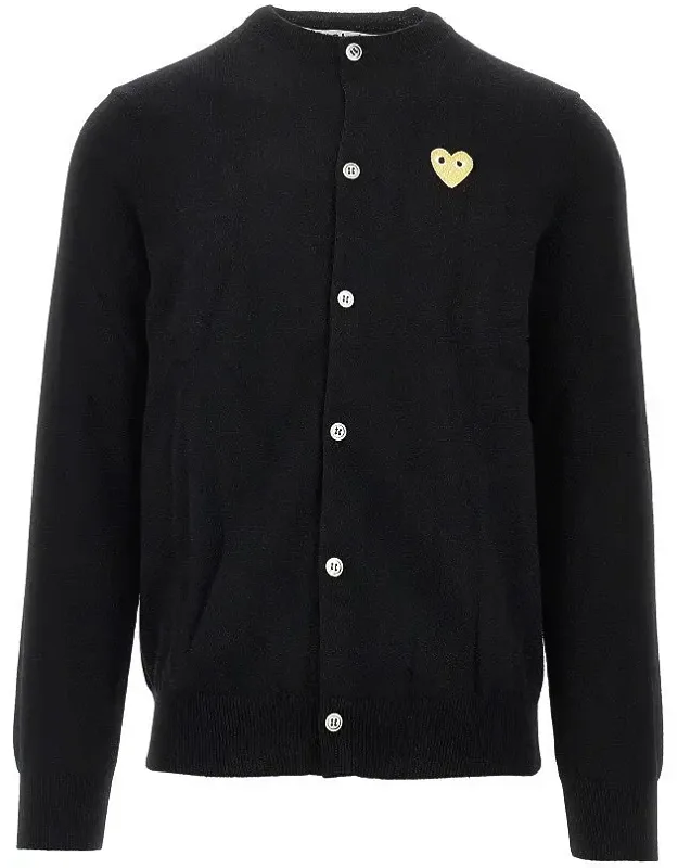 Wool Cardigan With Heart Patch