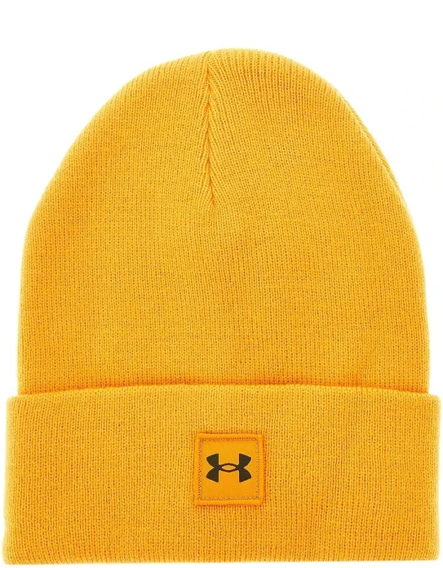 Knitted Beanie Hat With Logo Patch