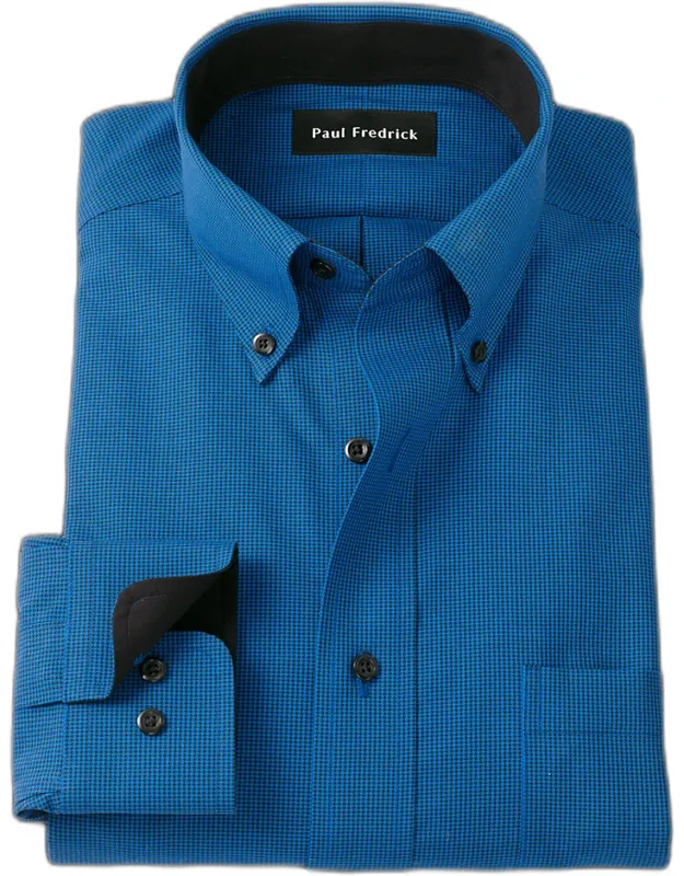 Tailored Fit Non-iron Cotton Check Dress Shirt