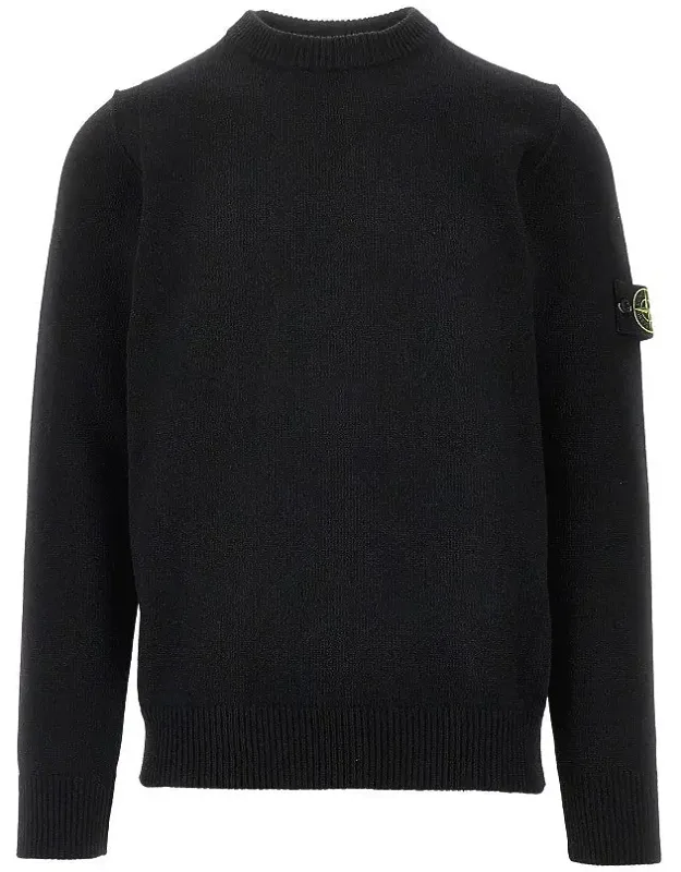 Wool-blend Sweater With Logo Badge