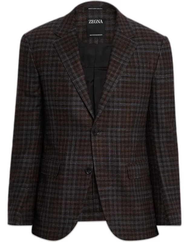 Check Winter Crossover Notch-lapel Sport Coat