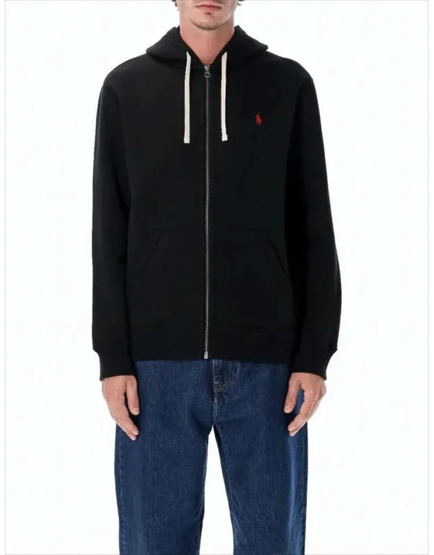 Zip-up Hoodie With Contrast Drawstrings, Kangaroo Pocket