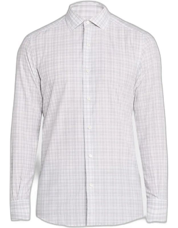 Tonal Plaid Cotton Classic-fit Sport Shirt