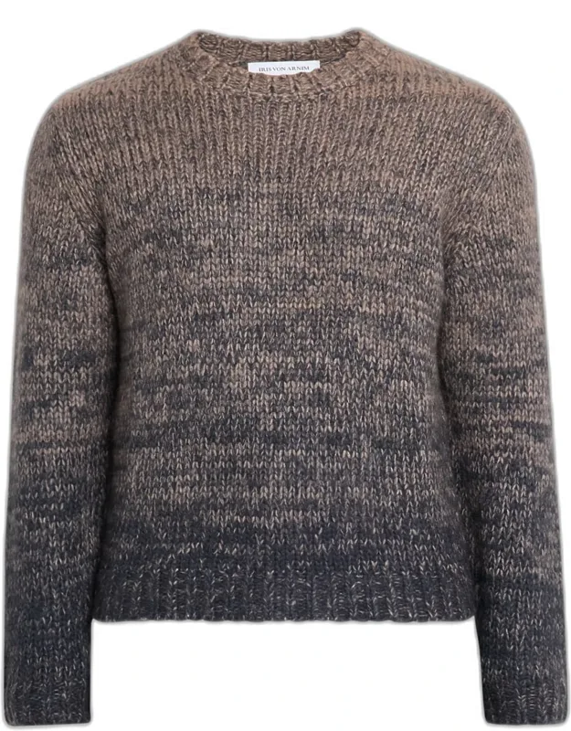 Bryan Gradient Cashmere-silk Knit Crewneck Sweater