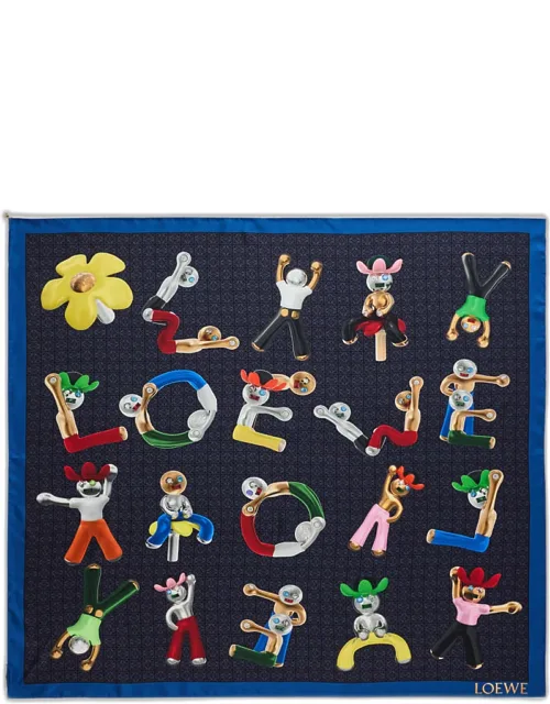 Acrobat Print Silk Twill Scarf