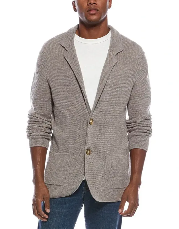 Waffle Stitch Wool Blazer