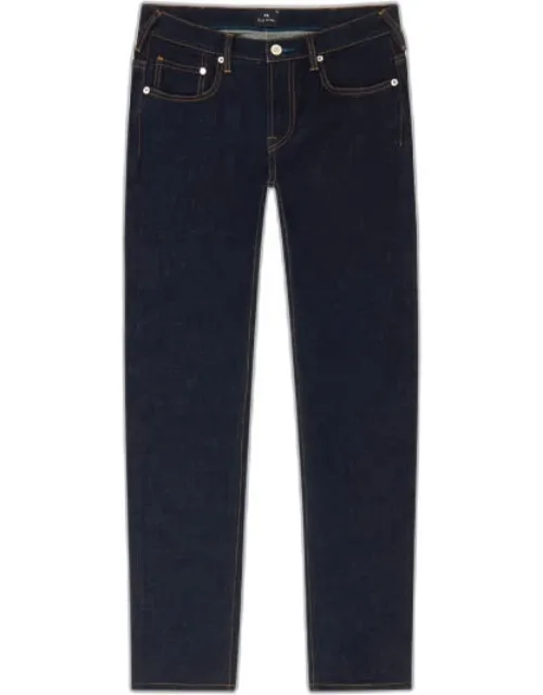 Slim-fit Indigo-rinse 'crosshatch Stretch' Jeans