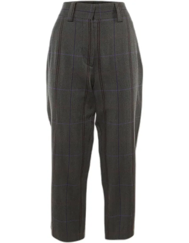 Patterned Wool Blend Regular Fit Trousers