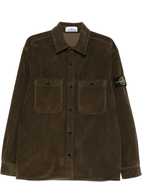 Button-fastening Corduroy Shirt Jacket