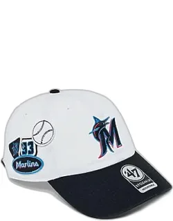 Miami Marlins Mlb Badges Clean Up Strapback Hat
