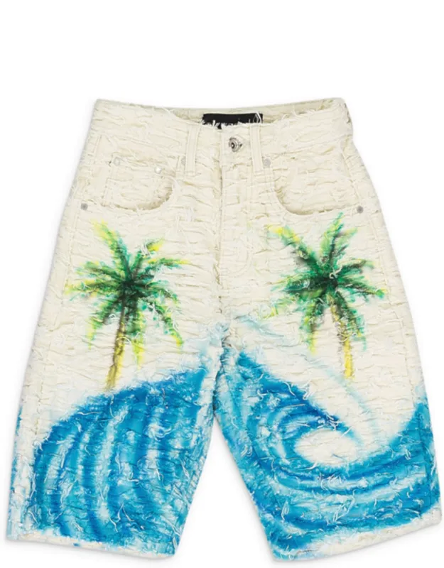 Multicolor Denim Shorts