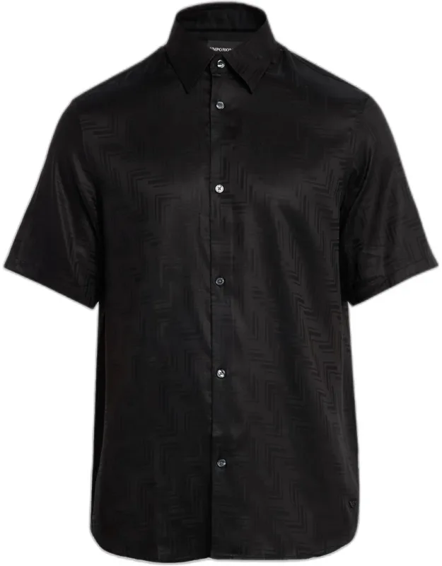 Tonal Chevron Lyocell Shirt