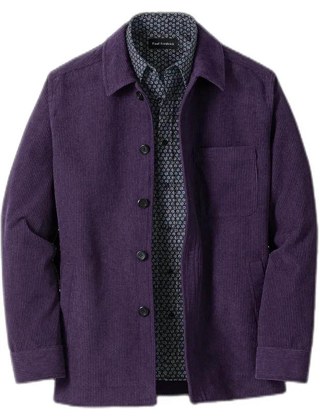 Microfiber Corduroy Shirt Jacket