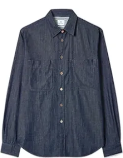 Casual-fit Indigo Rinse Denim Shirt