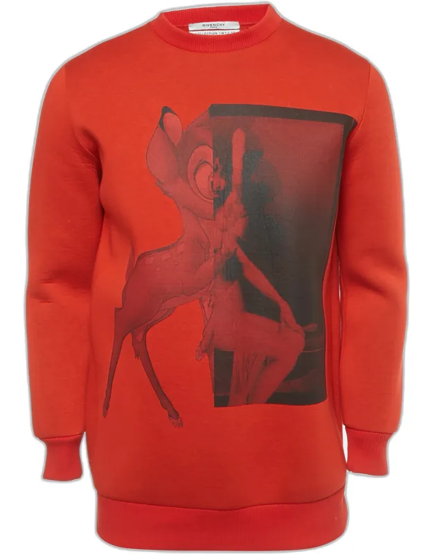 Bambi Print Neoprene Crewneck Sweatshirt