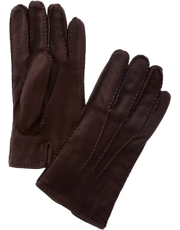 Deerskin Leather & Cashmere-lined Gloves