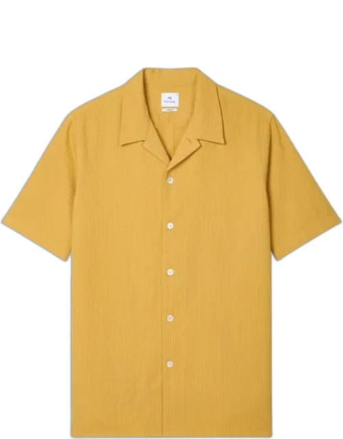 Textured-cotton Short-sleeve Shirt