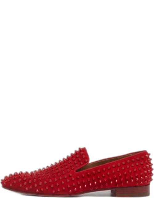 Red Suede Dandelion Spikes Smoking Slippers