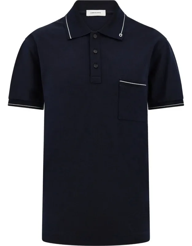Gancini Pocket Trim Polo Shirt