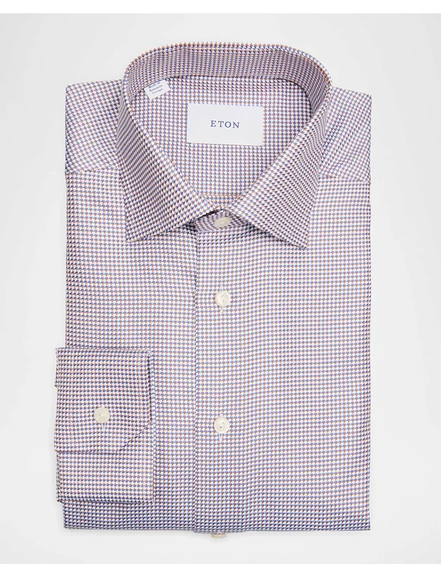 Slim-fit Organic Cotton Micro-chevron Dress Shirt