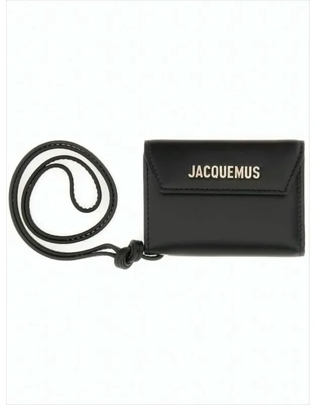 Rectangular Leather Card Wallet With Logo Detailing