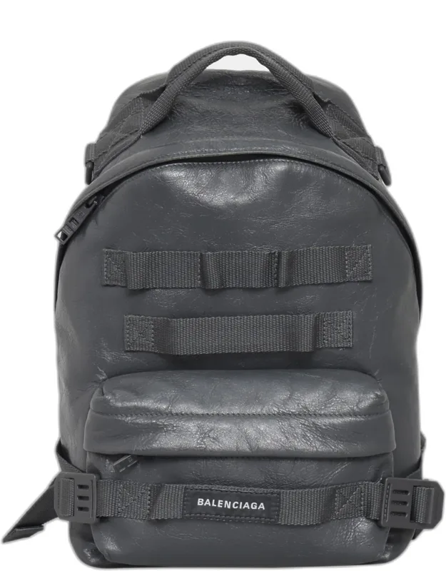 Army Webbed Multi-strap Leather Backpack